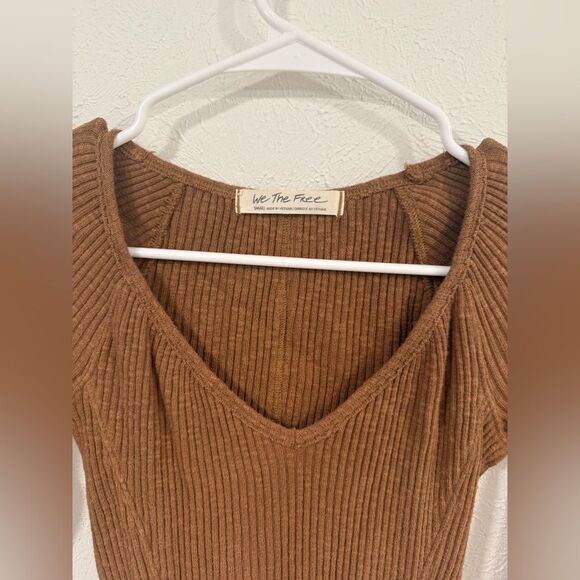 Free People We The Free Passing Thru Layering Tee, Brown, Size S - Picture 8 of 9